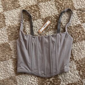 SKIMS Gray Corset Top
